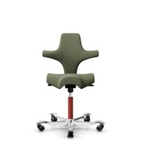 HÅG Capisco 8106 - Sirdal (GU) - Wolle - SRD960 - Green - Blush Rose - 200 mm (Sitzhöhe 46-64cm) - Weiche Rollen für harte Böden