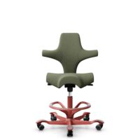 HÅG Capisco 8106 - Sirdal (GU) - Laine - SRD960 - Green - Blush Rose - 200 mm (hauteur d’assise 46–64 cm) - Roues souples pour sols durs