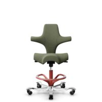 HÅG Capisco 8106 - Sirdal (GU) - Laine - SRD960 - Green - Blush Rose - 265 mm (hauteur d’assise 53–79 cm) - Roues dures pour sols souples