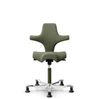 HÅG Capisco 8106 - Sirdal (GU) - Laine - SRD960 - Green - Moss Grey - 200 mm (hauteur d’assise 46–64 cm) - Patins
