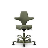 HÅG Capisco 8106 - Sirdal (GU) - Wolle - SRD960 - Green - Moss Grey - 200 mm (Sitzhöhe 46-64cm) - Bodengleiter