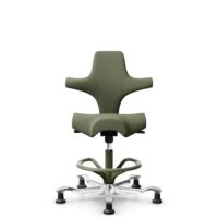 HÅG Capisco 8106 - Sirdal (GU) - Wolle - SRD960 - Green - Moss Grey - 200 mm (Sitzhöhe 46-64cm) - Bodengleiter