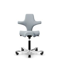 HÅG Capisco 8106 - Sirdal (GU) - Wool - SRD120 Light grey - Black - 265 mm (seat height 53-79cm) - Hard castors for soft floors