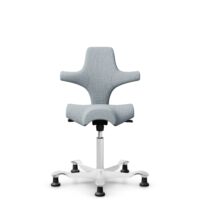 HÅG Capisco 8106 - Sirdal (GU) - Lana - SRD120 Light grey - White - 200 mm (seat height 46-64cm) - Glides