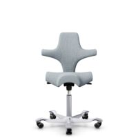 HÅG Capisco 8106 - Sirdal (GU) - Lana - SRD120 Light grey - Silver - 150mm (seat height 40–55cm) - Hard castors for soft floors