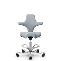 HÅG Capisco 8106 - Sirdal (GU) - Lana - SRD120 Light grey - Silver - 200 mm (seat height 46-64cm) - Soft castors for hard floors