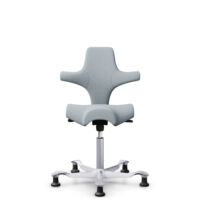 HÅG Capisco 8106 - Sirdal (GU) - Wolle - SRD120 Light grey - Silber - 200 mm (Sitzhöhe 46-64cm) - Bodengleiter