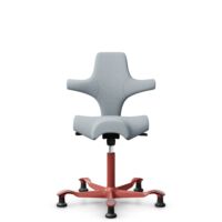 HÅG Capisco 8106 - Sirdal (GU) - Wełna - SRD120 Light grey - Blush Rose - 150mm (seat height 40–55cm) - Glides