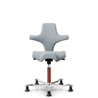 HÅG Capisco 8106 - Sirdal (GU) - Wełna - SRD120 Light grey - Blush Rose - 200 mm (seat height 46-64cm) - Glides