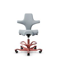 HÅG Capisco 8106 - Sirdal (GU) - Laine - SRD120 Light grey - Blush Rose - 265 mm (hauteur d’assise 53–79 cm) - Roues dures pour sols souples