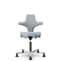 HÅG Capisco 8106 - Sirdal (GU) - Wool - SRD120 Light grey - Moss Grey - 150mm (seat height 40–55cm) - Glides