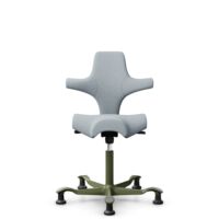 HÅG Capisco 8106 - Sirdal (GU) - Laine - SRD120 Light grey - Moss Grey - 200 mm (hauteur d’assise 46–64 cm) - Patins