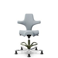 HÅG Capisco 8106 - Sirdal (GU) - Wool - SRD120 Light grey - Moss Grey - 200 mm (seat height 46-64cm) - Glides