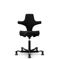 HÅG Capisco 8106 - Sirdal (GU) - Laine - SRD190 Black - Noir - 150 mm (hauteur d’assise 40–55 cm) - Patins
