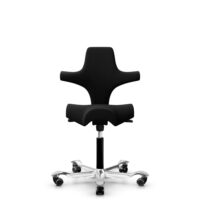 HÅG Capisco 8106 - Sirdal (GU) - Lana - SRD190 Black - Black - 200 mm (seat height 46-64cm) - Soft castors for hard floors