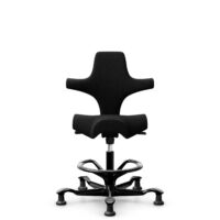 HÅG Capisco 8106 - Sirdal (GU) - Lana - SRD190 Black - Black - 265 mm (seat height 53-79cm) - Glides