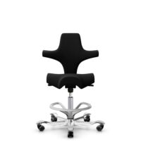 HÅG Capisco 8106 - Sirdal (GU) - Wool - SRD190 Black - Silver - 200 mm (seat height 46-64cm) - Soft castors for hard floors