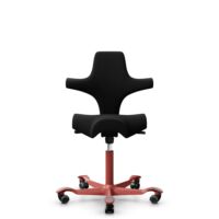 HÅG Capisco 8106 - Sirdal (GU) - Lana - SRD190 Black - Blush Rose - 265 mm (seat height 53-79cm) - Hard castors for soft floors
