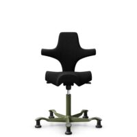 HÅG Capisco 8106 - Sirdal (GU) - Laine - SRD190 Black - Moss Grey - 150 mm (hauteur d’assise 40–55 cm) - Patins