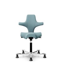 HÅG Capisco 8106 - Sirdal (GU) - Wool - SRD730 Blue - Black - 150mm (seat height 40–55cm) - Glides