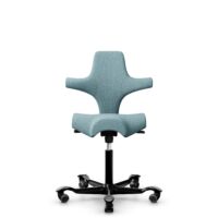 HÅG Capisco 8106 - Sirdal (GU) - Lana - SRD730 Blue - Black - 265 mm (seat height 53-79cm) - Soft castors for hard floors