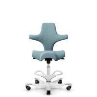 HÅG Capisco 8106 - Sirdal (GU) - Lana - SRD730 Blue - White - 200 mm (seat height 46-64cm) - Hard castors for soft floors
