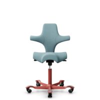 HÅG Capisco 8106 - Sirdal (GU) - Wool - SRD730 Blue - Blush Rose - 265 mm (seat height 53-79cm) - Soft castors for hard floors