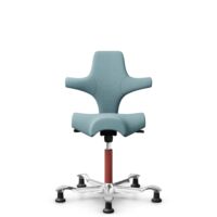HÅG Capisco 8106 - Sirdal (GU) - Laine - SRD730 Blue - Blush Rose - 265 mm (hauteur d’assise 53–79 cm) - Patins
