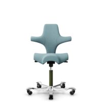 HÅG Capisco 8106 - Sirdal (GU) - Wełna - SRD730 Blue - Moss Grey - 200 mm (seat height 46-64cm) - Soft castors for hard floors