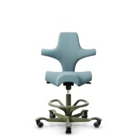 HÅG Capisco 8106 - Sirdal (GU) - Laine - SRD730 Blue - Moss Grey - 265 mm (hauteur d’assise 53–79 cm) - Roues dures pour sols souples