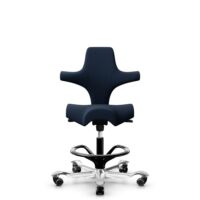 HÅG Capisco 8106 - Sirdal (GU) - Wełna - SRD780 Dark blue - Black - 200 mm (seat height 46-64cm) - Soft castors for hard floors