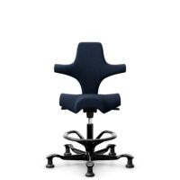 HÅG Capisco 8106 - Sirdal (GU) - Wool - SRD780 Dark blue - Black - 200 mm (seat height 46-64cm) - Glides