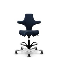 HÅG Capisco 8106 - Sirdal (GU) - Wool - SRD780 Dark blue - Black - 200 mm (seat height 46-64cm) - Glides