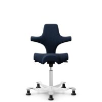 HÅG Capisco 8106 - Sirdal (GU) - Wool - SRD780 Dark blue - White - 200 mm (seat height 46-64cm) - Glides