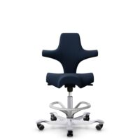 HÅG Capisco 8106 - Sirdal (GU) - Wool - SRD780 Dark blue - Silver - 265 mm (seat height 53-79cm) - Hard castors for soft floors