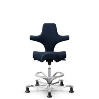 HÅG Capisco 8106 - Sirdal (GU) - Wool - SRD780 Dark blue - Silver - 265 mm (seat height 53-79cm) - Glides