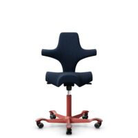 HÅG Capisco 8106 - Sirdal (GU) - Wol - SRD780 Dark blue - Blush Rose - 150mm - Harde wielen t.b.v. zachte vloeren