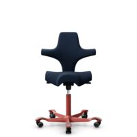 HÅG Capisco 8106 - Sirdal (GU) - Wool - SRD780 Dark blue - Blush Rose - 200 mm (seat height 46-64cm) - Hard castors for soft floors