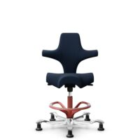 HÅG Capisco 8106 - Sirdal (GU) - Laine - SRD780 Dark blue - Blush Rose - 200 mm (hauteur d’assise 46–64 cm) - Patins