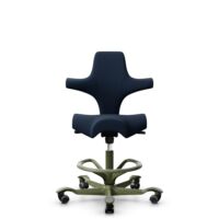 HÅG Capisco 8106 - Sirdal (GU) - Wool - SRD780 Dark blue - Moss Grey - 265 mm (seat height 53-79cm) - Hard castors for soft floors