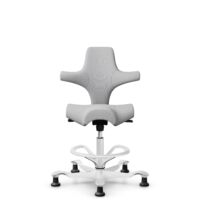 HÅG Capisco 8106 - Steelcut Trio 3 (Kvadrat) - Lana / Poliamida - STT133 - Light grey - White - 265 mm (seat height 53-79cm) - Glides