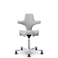 HÅG Capisco 8106 - Steelcut Trio 3 (Kvadrat) - Wolle / Polyamid - STT133 - Light grey - Silber - 150mm (Sitzhöhe 40-55cm) - Bodengleiter