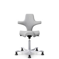 HÅG Capisco 8106 - Steelcut Trio 3 (Kvadrat) - Wełna / Poliamid - STT133 - Light grey - Silver - 265 mm (seat height 53-79cm) - Glides