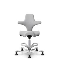 HÅG Capisco 8106 - Steelcut Trio 3 (Kvadrat) - Wool / Polyamide - STT133 - Light grey - Silver - 265 mm (seat height 53-79cm) - Glides