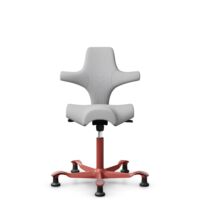 HÅG Capisco 8106 - Steelcut Trio 3 (Kvadrat) - Wool / Polyamide - STT133 - Light grey - Blush Rose - 150mm (seat height 40–55cm) - Glides