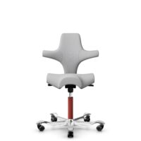 HÅG Capisco 8106 - Steelcut Trio 3 (Kvadrat) - Wolle / Polyamid - STT133 - Light grey - Blush Rose - 200 mm (Sitzhöhe 46-64cm) - Harte Rollen für weiche Böden