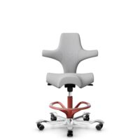 HÅG Capisco 8106 - Steelcut Trio 3 (Kvadrat) - Wol / Polyamide - STT133 - Light grey - Blush Rose - 200 mm (Zithoogte 46-64mm) - Harde wielen t.b.v. zachte vloeren