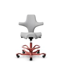 HÅG Capisco 8106 - Steelcut Trio 3 (Kvadrat) - Wol / Polyamide - STT133 - Light grey - Framekleur - Blush Rose - Gasveer - 200 mm (Zithoogte 46-64cm) - Vloercontact - Zachte wielen t.b.v. harde vloeren - Voetenring - Ja, in framekleur - Voetster - Nee,...