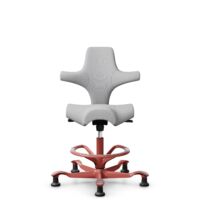 HÅG Capisco 8106 - Steelcut Trio 3 (Kvadrat) - Wool / Polyamide - STT133 - Light grey - Blush Rose - 200 mm (seat height 46-64cm) - Glides