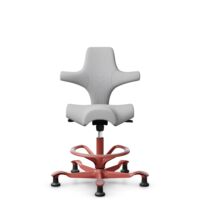 HÅG Capisco 8106 - Steelcut Trio 3 (Kvadrat) - Wool / Polyamide - STT133 - Light grey - Blush Rose - 265 mm (seat height 53-79cm) - Glides